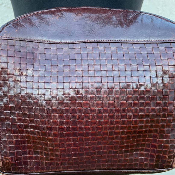 RARE Vintage FENDI ITALY intrecciato brown Leather Crossbody 60's shoulder bag - Picture 14 of 16